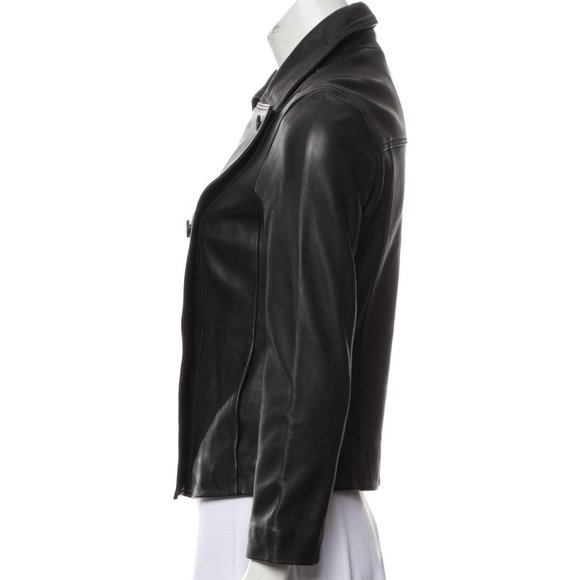 ALLSAINTS • Deebee Black Leather Double Breasted Blazer Jacket • UK 8 US 4 - Picture 12 of 13